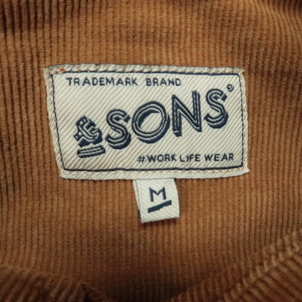 And Sons Shirt Mens Medium Brown Long Sleeve Corduroy Pearl Snap Western - Picture 3 of 9